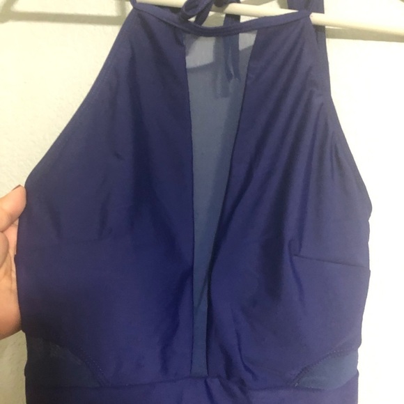 Holipick high neck mesh cutout swimsuit small navy blue new - Picture 5 of 15